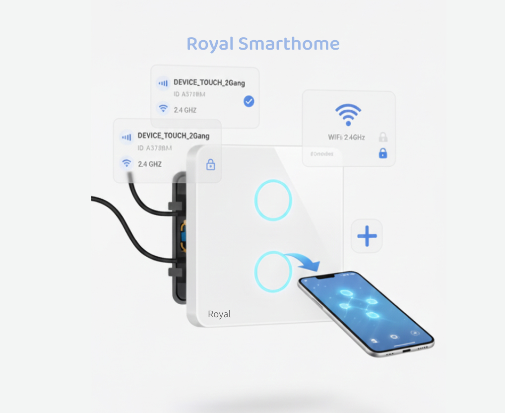 اموزش اضافه کردن کلید لمسی هوشمند رویال به اپلیکیش